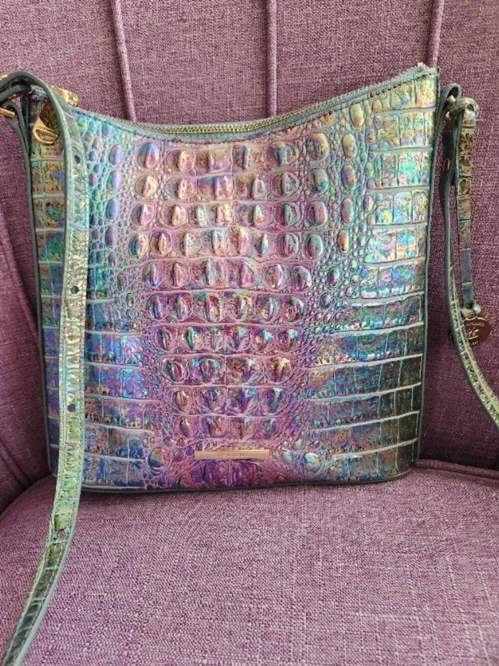 Brahmin Gorgeous Iridescent Leather Handbag - Picture 4 of 5
